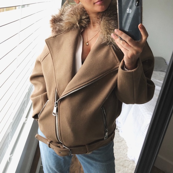 ✨H&M Camel motto jacket - Picture 7 of 8